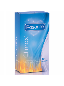 CONDONES CLIMAX EFECTO CALOR Y FRÍO - 12 UNIDADES DE LA MARCA PASANTE