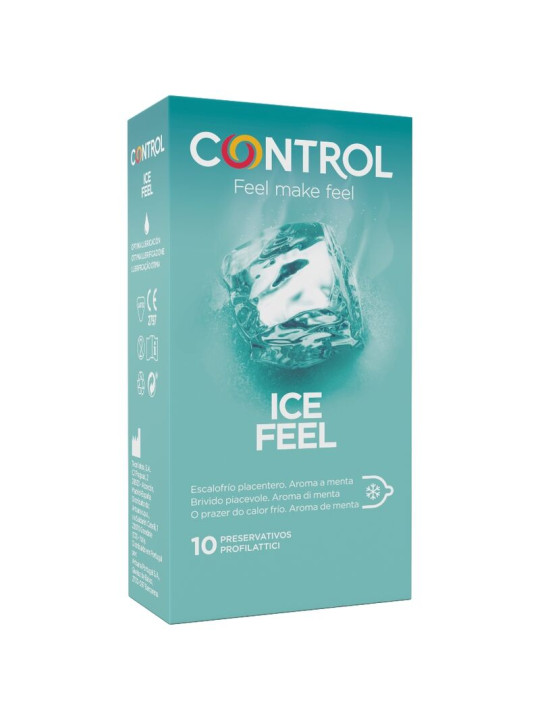 PRESERVATIVOS ICE FEEL EFECTO FRÍO MENTA 10U DE LA MARCA CONTROL CONDOMS