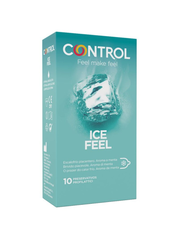 PRESERVATIVOS ICE FEEL EFECTO FRÍO MENTA 10U DE LA MARCA CONTROL CONDOMS