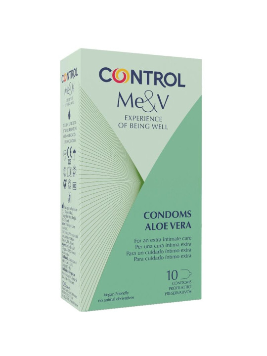 PRESERVATIVOS LUBRICADOS CON ALOE VERA 10 UNIDADES DE LA MARCA CONTROL CONDOMS