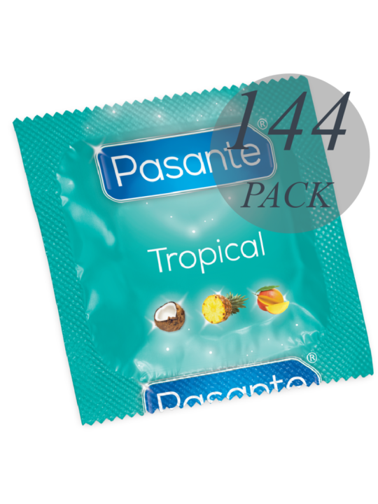 PRESERVATIVOS SABORES TROPICAL MANGO PIÑA COCO 144U DE LA MARCA PASANTE