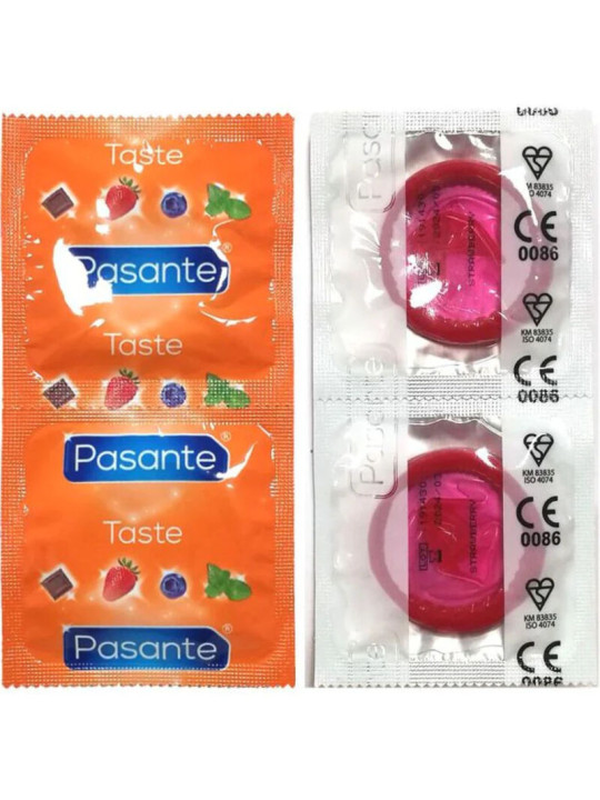 PRESERVATIVOS SABOR FRESA PASANTE X144 UNIDADES DE LA MARCA PASANTE