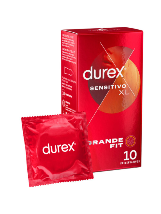 PRESERVATIVOS DUREX SENSITIVO XL 10U - FINOS Y SEGUROS DE LA MARCA DUREX CONDOMS