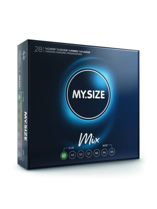 PACK MIX PRESERVATIVOS MY.SIZE 47 MM 28 UNIDADES DE LA MARCA MY SIZE MIX