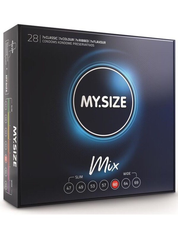 PACK 28 PRESERVATIVOS MY.SIZE 60 MM VARIADOS DE LA MARCA MY SIZE MIX
