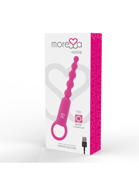 VIBRADOR ANAL CONTROL REMOTO RONIE SILICONA ROSA DE LA MARCA MORESSA