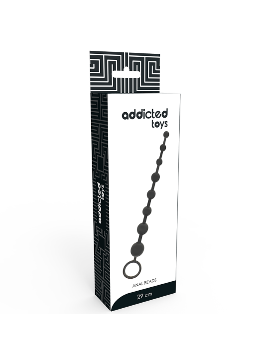 CADENA DE BOLAS ANALES 29 CM NEGRO - SUAVE Y SEGURA DE LA MARCA ADDICTED TOYS