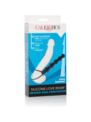 PENETRADOR DOBLE SILICONA LOVE RIDER BEADED DE LA MARCA CALEXOTICS