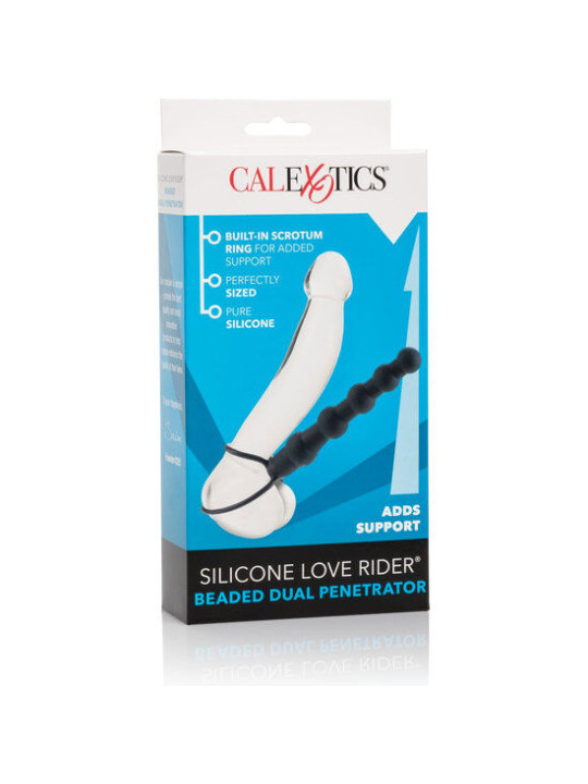 PENETRADOR DOBLE SILICONA LOVE RIDER BEADED DE LA MARCA CALEXOTICS