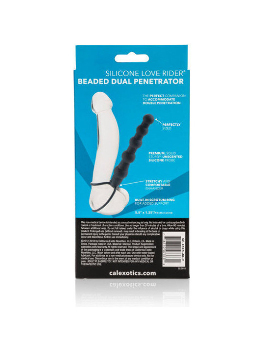 PENETRADOR DOBLE SILICONA LOVE RIDER BEADED DE LA MARCA CALEXOTICS