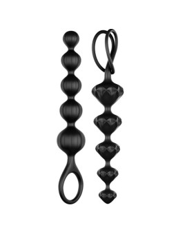 BOLAS ANALES LOVE BEADS NEGRO SILICONA SUAVE DE LA MARCA SATISFYER BEADS