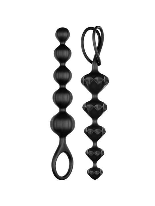 BOLAS ANALES LOVE BEADS NEGRO SILICONA SUAVE DE LA MARCA SATISFYER BEADS