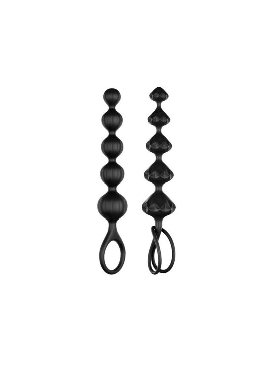 BOLAS ANALES LOVE BEADS NEGRO SILICONA SUAVE DE LA MARCA SATISFYER BEADS