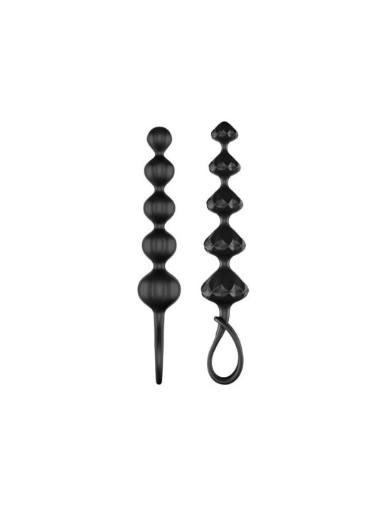 BOLAS ANALES LOVE BEADS NEGRO SILICONA SUAVE DE LA MARCA SATISFYER BEADS