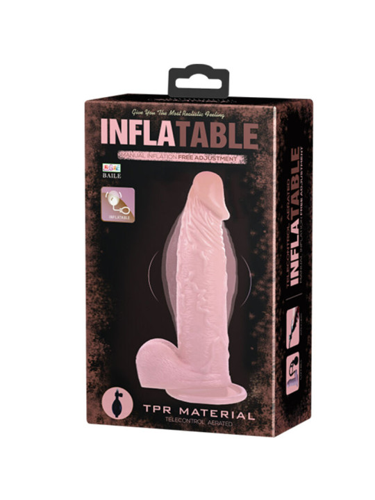 DILDO HINCHABLE REALISTA 15 CM CON VENTOSA Y TEXTURA DE LA MARCA BAILE DILDOS