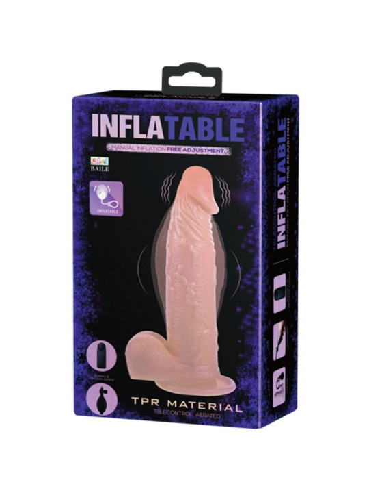 DILDO REALISTICO INFLABLE CON VENTOSA Y VIBRACIÓN DE LA MARCA BAILE