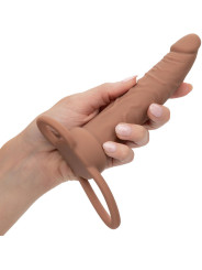 DOBLE PENETRADOR VIBRADOR RECARGABLE 10 MODOS PIEL MORENO DE LA MARCA CALEXOTICS