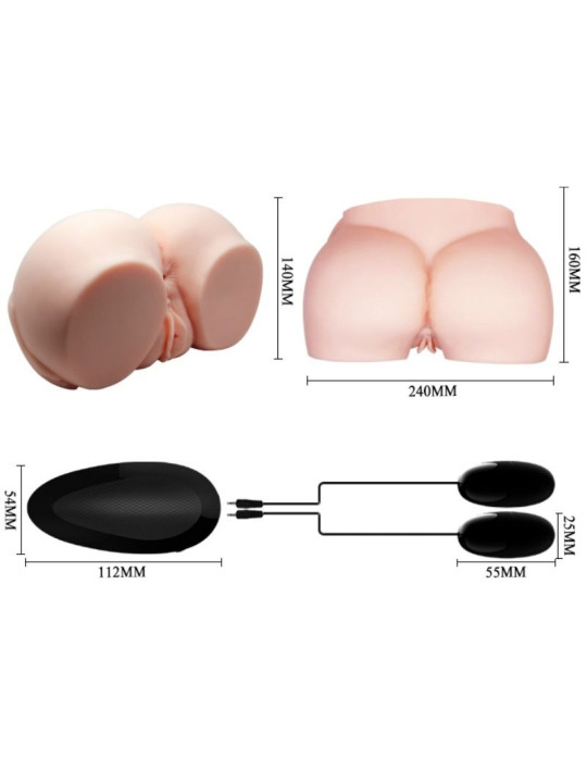 VAGINA Y ANO REALISTICOS CON VIBRADOR REGULABLE DE LA MARCA CRAZY BULL