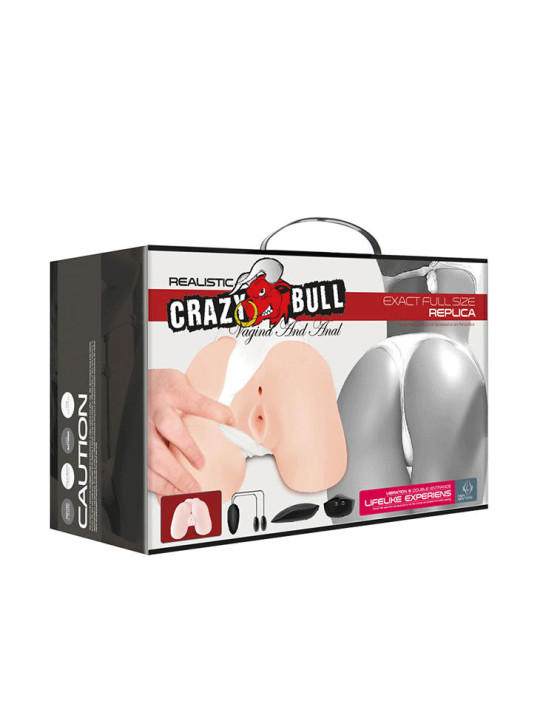 VAGINA Y ANO REALISTICOS CON VIBRADOR Y MANDO DE LA MARCA CRAZY BULL