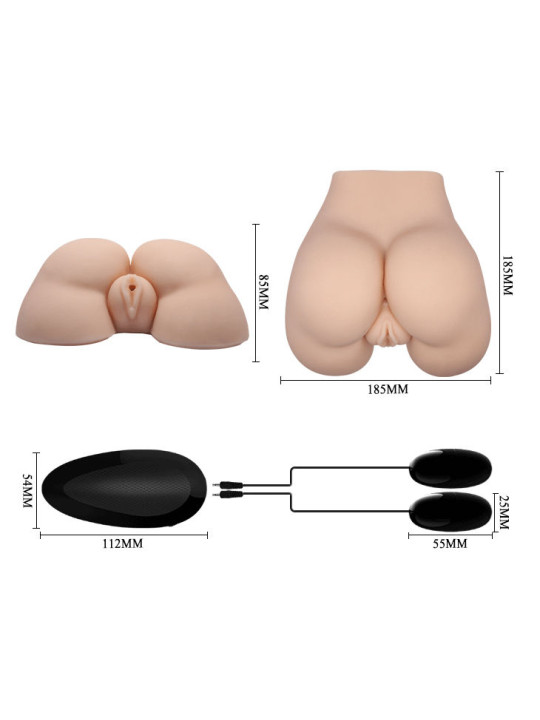 VAGINA Y ANO REALISTICOS CON VIBRADOR Y MANDO DE LA MARCA CRAZY BULL