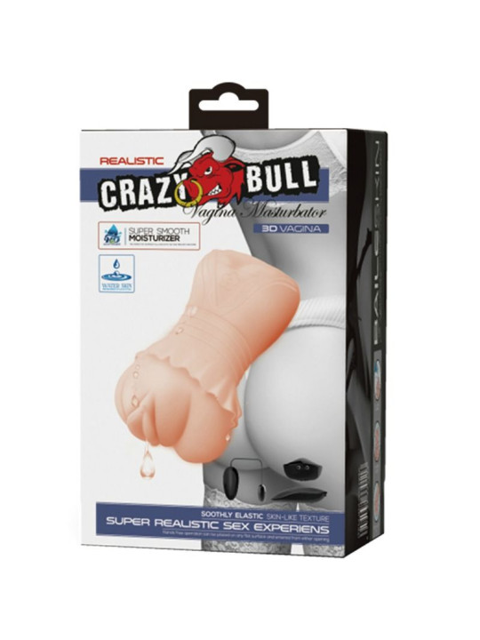 MASTURBADOR WATER SKIN VAGINA REALÍSTICA CON VIBRACIÓN DE LA MARCA CRAZY BULL