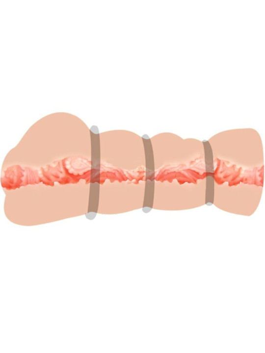 MASTURBADOR VAGINAL REALISTA CON ANILLOS DE SILICONA DE LA MARCA CRAZY BULL