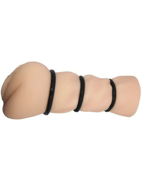 MASTURBADOR VAGINAL REALISTA CON ANILLOS DE SILICONA DE LA MARCA CRAZY BULL
