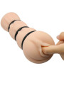 MASTURBADOR VAGINAL REALISTA CON ANILLOS DE SILICONA DE LA MARCA CRAZY BULL