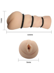 MASTURBADOR VAGINAL REALISTA CON ANILLOS DE SILICONA DE LA MARCA CRAZY BULL