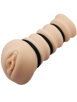 MASTURBADOR VAGINAL REALISTA CON ANILLOS DE SILICONA DE LA MARCA CRAZY BULL