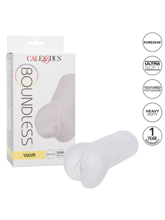 MASTURBADOR VULVA TRANSPARENTE CON TEXTURAS REALISTAS DE LA MARCA CALEXOTICS