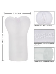 MASTURBADOR VULVA TRANSPARENTE CON TEXTURAS REALISTAS DE LA MARCA CALEXOTICS