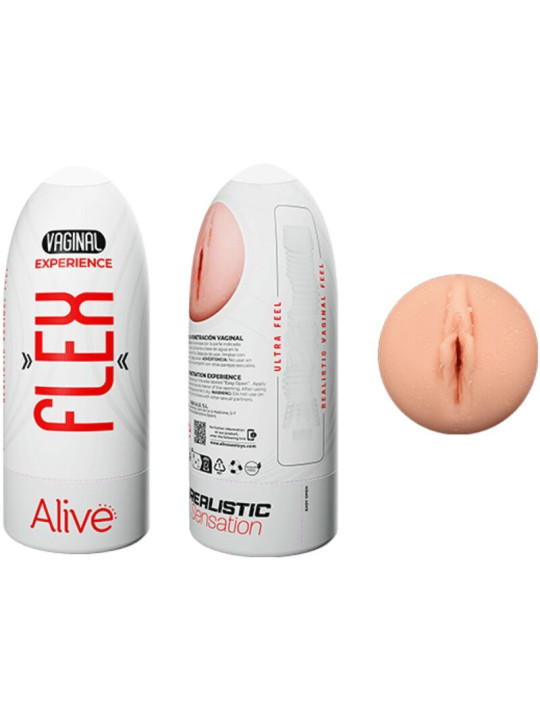 MASTURBADOR MASCULINO REALISTICO VAGINA FLEXIBLE TALLA M DE LA MARCA ALIVE