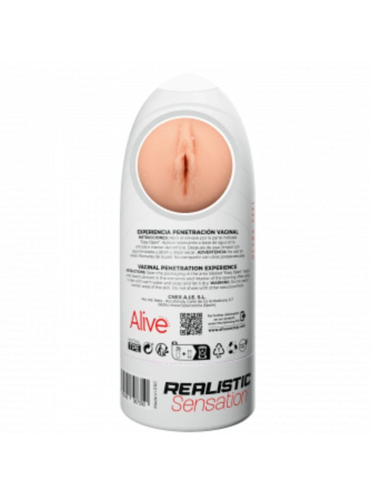 MASTURBADOR MASCULINO REALISTICO VAGINA FLEXIBLE TALLA M DE LA MARCA ALIVE