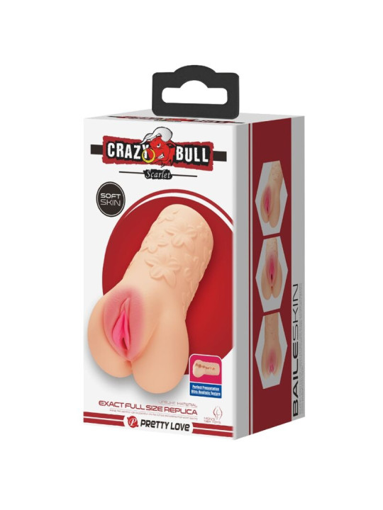 MASTURBADOR VAGINAL REALISTA SCARLET CON TEXTURAS DE LA MARCA CRAZY BULL