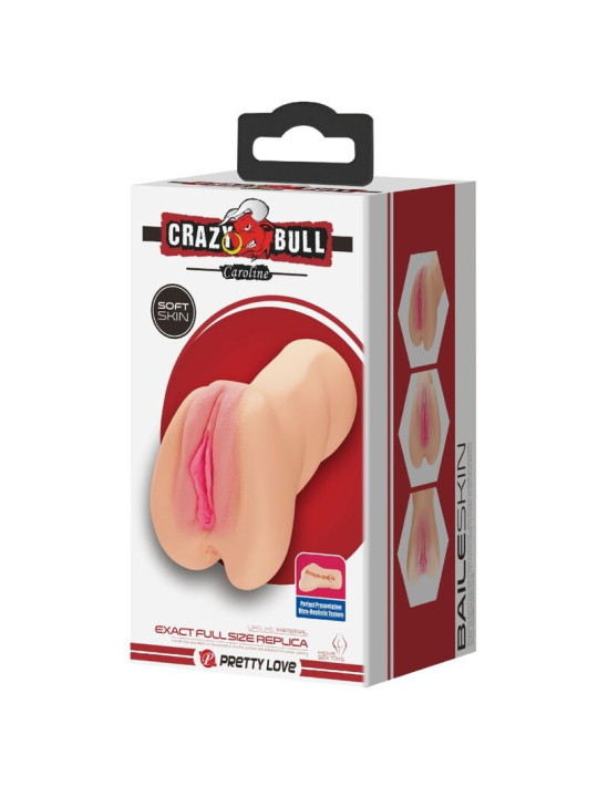 MASTURBADOR VAGINAL REALISTA CAROLINE TPR SILICONA DE LA MARCA CRAZY BULL