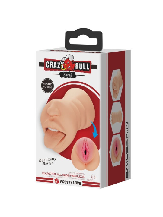 MASTURBADOR DOBLE ENTRADA SARAH - EXPERIENCIA INMERSIVA DE LA MARCA CRAZY BULL