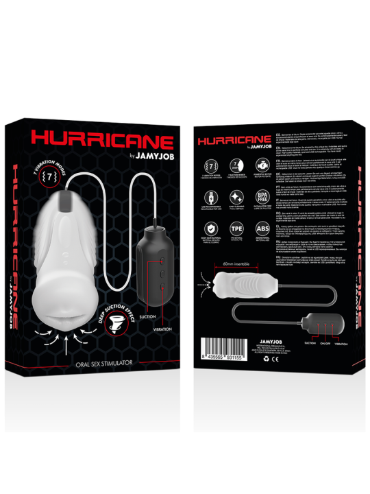 HURRICANE SIMULADOR SEXO ORAL 7 VIBRACIONES Y 7 SUCCIONES DE LA MARCA JAMYJOB
