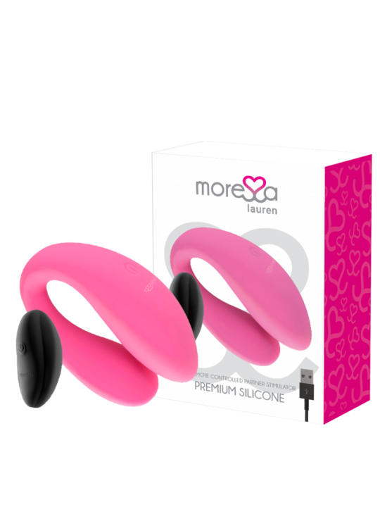 VIBRADOR DOBLE LAUREN CON CONTROL REMOTO PARA PAREJAS DE LA MARCA MORESSA