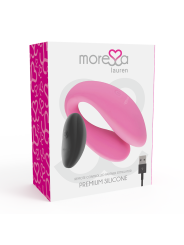 VIBRADOR DOBLE LAUREN CON CONTROL REMOTO PARA PAREJAS DE LA MARCA MORESSA