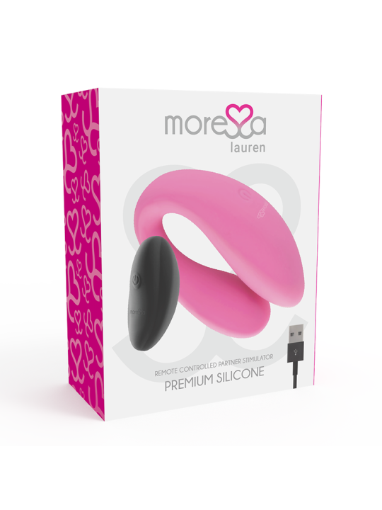 VIBRADOR DOBLE LAUREN CON CONTROL REMOTO PARA PAREJAS DE LA MARCA MORESSA