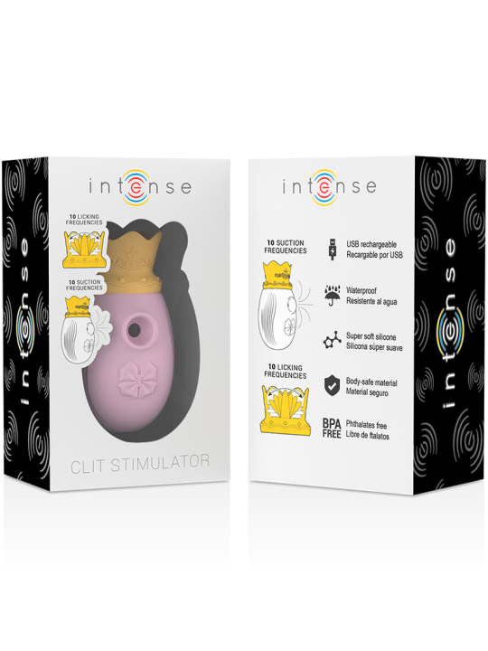ESTIMULADOR CLITORIS 10 MODOS SUCCIÓN Y LICKING ROSA DE LA MARCA INTENSE FUN