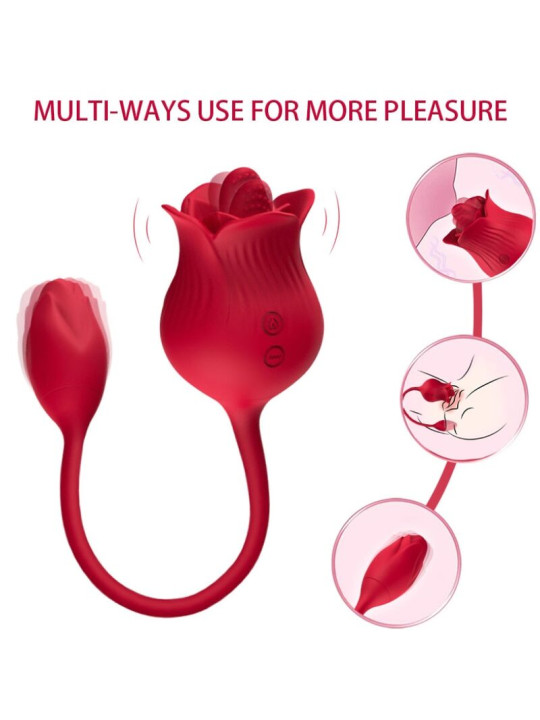 ROSA VIBRADOR SUCCIONADOR CLÍTORIS 10 MODOS SILICONA DE LA MARCA ARMONY STIMULATORS