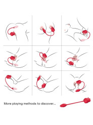 VIBRADOR SUCCIÓN ROSA 10 MODOS CON HUEVO VIBRADOR DE LA MARCA ARMONY STIMULATORS