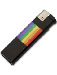 MECHERO NEGRO CON BANDERA LGBT DE LA MARCA PRIDE