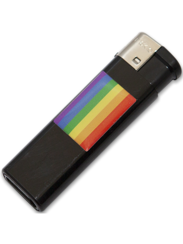 MECHERO NEGRO CON BANDERA LGBT DE LA MARCA PRIDE