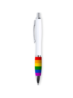 BOLIGRAFO BLANCO BANDERA LGBT DE LA MARCA PRIDE