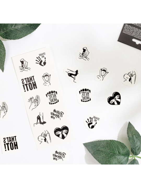 SET 10 TATTOOS TEMPORALES KINKY COLLECTION SEXY DE LA MARCA SECRETPLAY