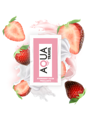 LUBRICANTE SABOR FRESA Y NATA 6 ML - BASE AGUA DE LA MARCA AQUA TRAVEL