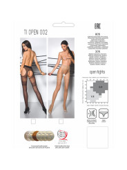 MEDIAS SEXY NEGRAS 20 DEN CON ABERTURA 3/4 DE LA MARCA PASSION WOMAN GARTER & STOCK